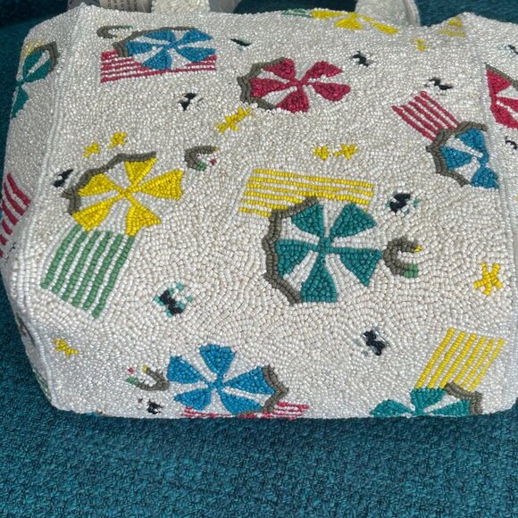 Beaded Bag Bag Beach Scene Handcrafted in India Tik Tok Viral NWT - Picture 4 of 6